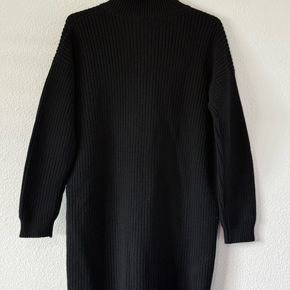 Sezane Black Long Sleeve Dress with Gold Buttons S1 - Picture 9 of 16